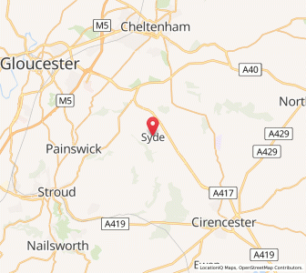 Map of Syde, EnglandEngland