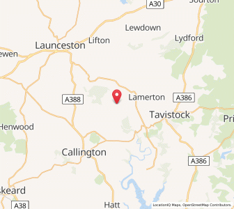 Map of Sydenham Damerel, EnglandEngland