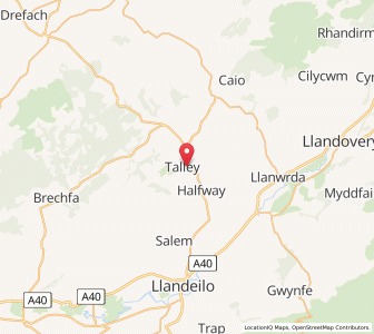 Map of Talley, WalesWales