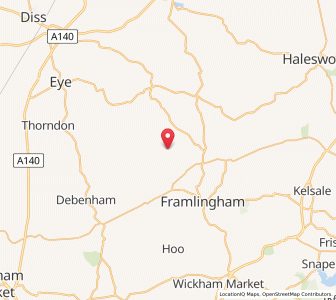 Map of Tannington, EnglandEngland