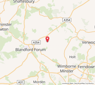 Map of Tarrant Monkton, EnglandEngland