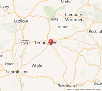 Map of Tenbury Wells, EnglandEngland