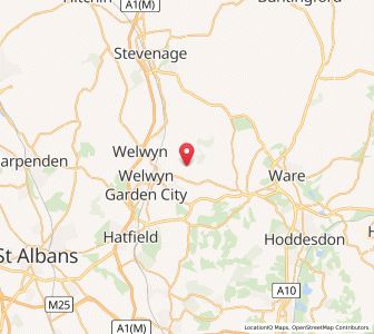 Map of Tewin, EnglandEngland