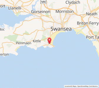 Map of The Mumbles, WalesWales