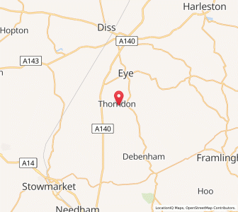 Map of Thorndon, EnglandEngland