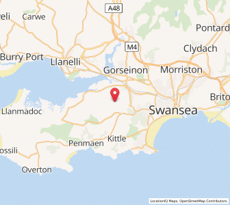 Map of Three Crosses, WalesWales