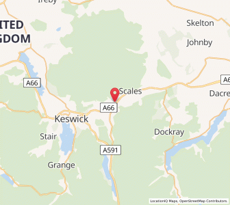 Map of Threlkeld, EnglandEngland