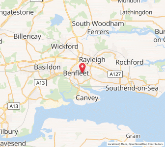 Map of Thundersley, EnglandEngland