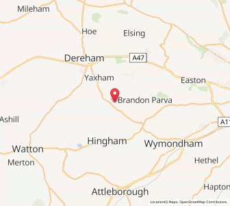 Map of Thuxton, EnglandEngland