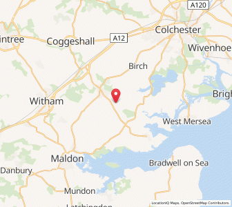 Map of Tolleshunt Knights, EnglandEngland