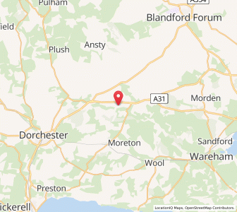 Map of Tolpuddle, EnglandEngland