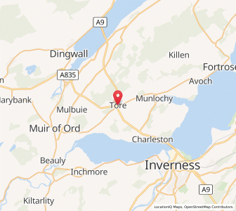 Map of Tore, ScotlandScotland