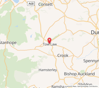 Map of Tow Law, EnglandEngland