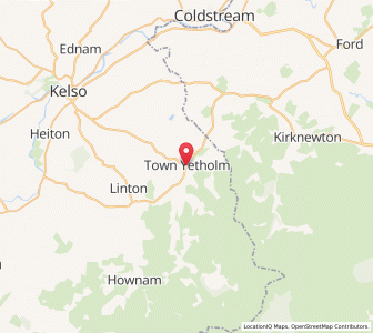 Map of Town Yetholm, ScotlandScotland