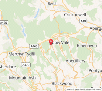 Map of Tredegar, WalesWales