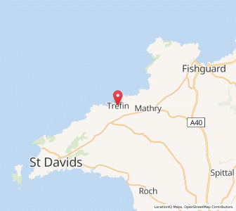 Map of Trefin, WalesWales