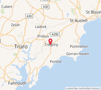 Map of Tregoney, EnglandEngland