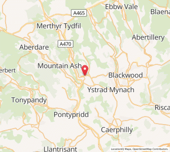 Map of Treharris, WalesWales