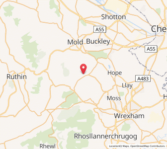 Map of Treuddyn, WalesWales