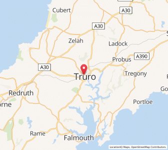 Map of Truro, EnglandEngland