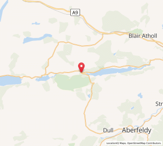Map of Tummel Bridge, ScotlandScotland