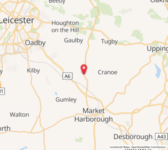 Map of Tur Langton, EnglandEngland