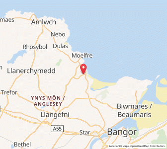 Map of Tyn-y-Gongl, WalesWales