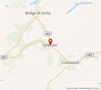 Map of Tyndrum, ScotlandScotland