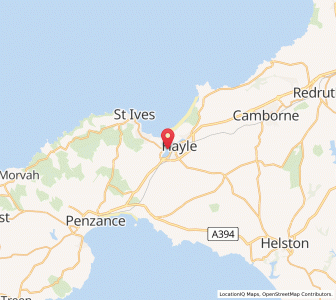 Map of Uny Lelant, EnglandEngland