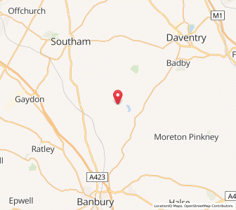Map of Upper Boddington, EnglandEngland