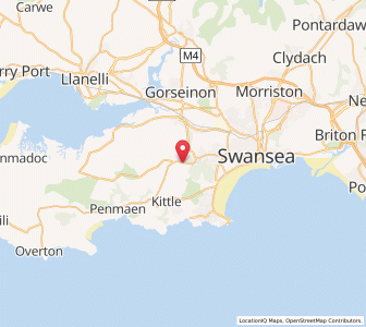 Map of Upper Killay, WalesWales