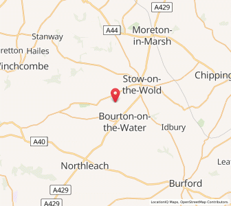 Map of Upper Slaughter, EnglandEngland