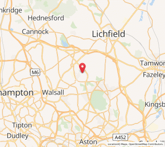 Map of Upper Stonnall, EnglandEngland