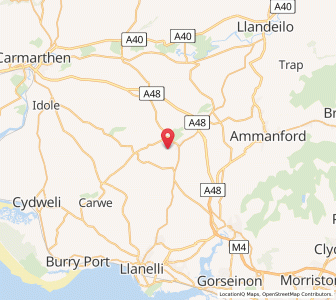 Map of Upper Tumble, WalesWales