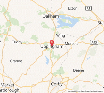 Map of Uppingham, EnglandEngland