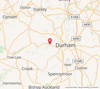 Map of Ushaw Moor, EnglandEngland