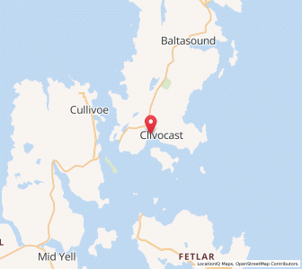 Map of Uyeasound, ScotlandScotland