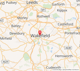 Map of Wakefield, EnglandEngland
