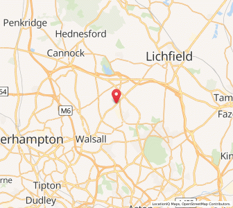 Map of Walsall Wood, EnglandEngland