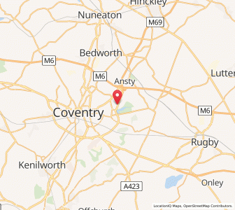 Map of Walsgrave on Sowe, EnglandEngland