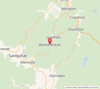 Map of Wanlockhead, ScotlandScotland