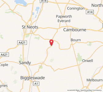 Map of Waresley, EnglandEngland