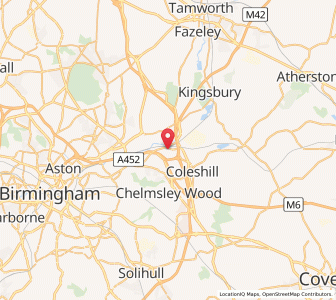 Map of Water Orton, EnglandEngland