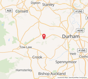 Map of Waterhouses, EnglandEngland