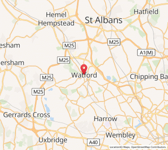 Map of Watford, EnglandEngland