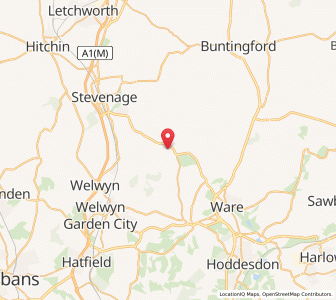 Map of Watton at Stone, EnglandEngland