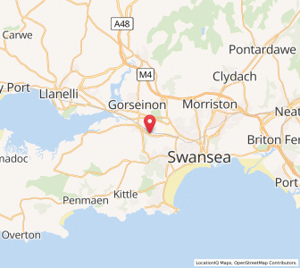 Map of Waunarlwydd, WalesWales
