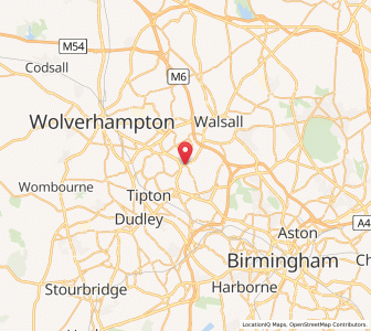Map of Wednesbury, EnglandEngland