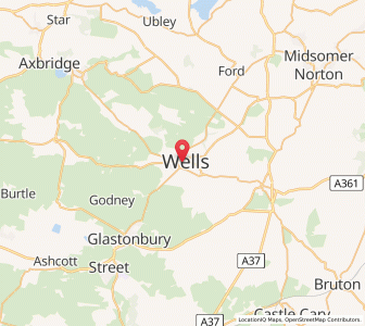 Map of Wells, EnglandEngland