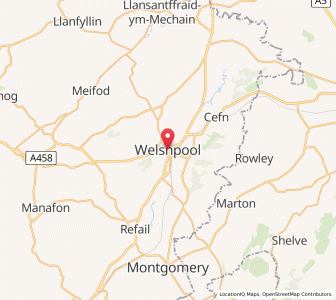 Map of Welshpool, WalesWales